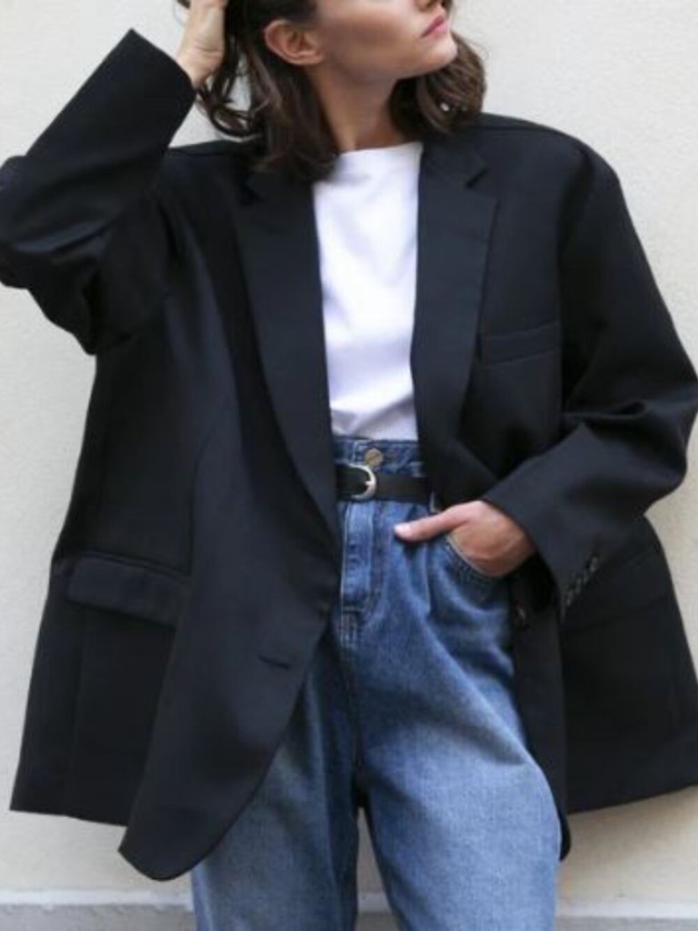 THE FRANKIE SHOP Oversized Boyfriend Black Blazer - Size Large - Picture 3 of 15